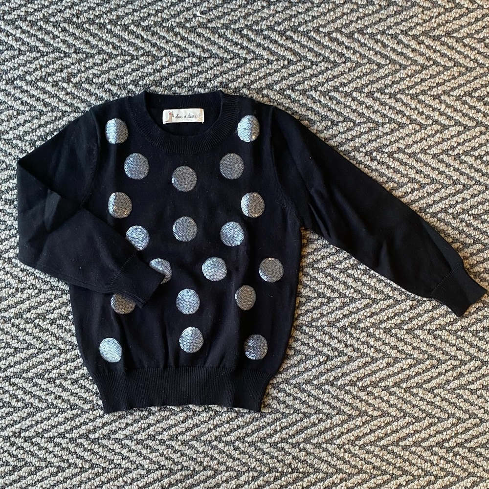 Little kids sequins polka dot sweater